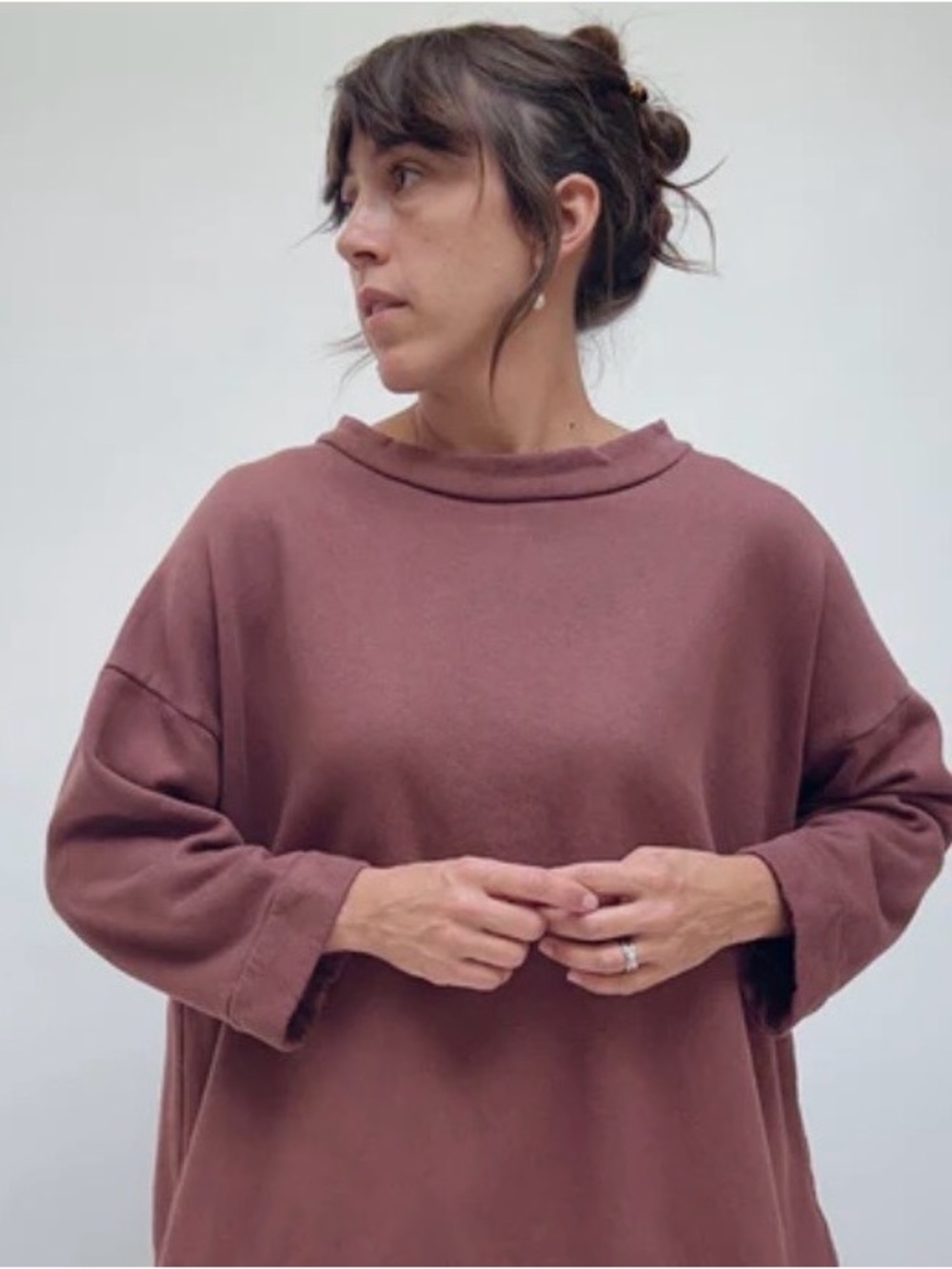 Bryn Walker Oversized Bamboo Organic Cotton Sweatshirt Sz M Boho Minimalist